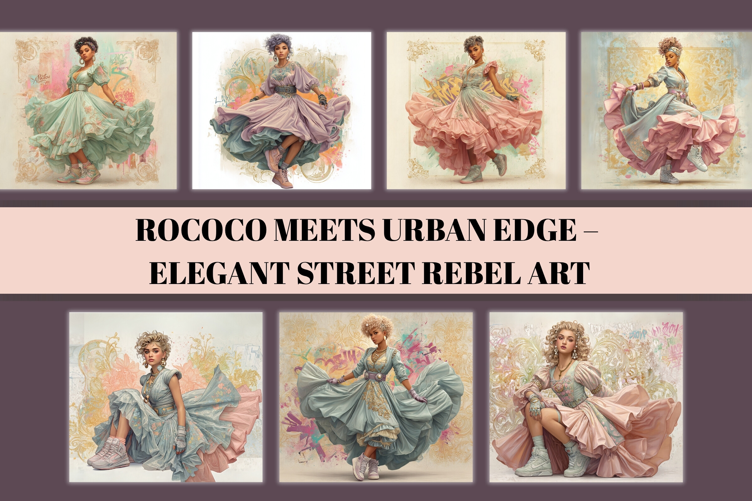 Streetwear Rococo Girls PNG Bundle Graphic by Artizory · Creative Fabrica