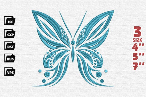 Tribal Butterfly Embroidery