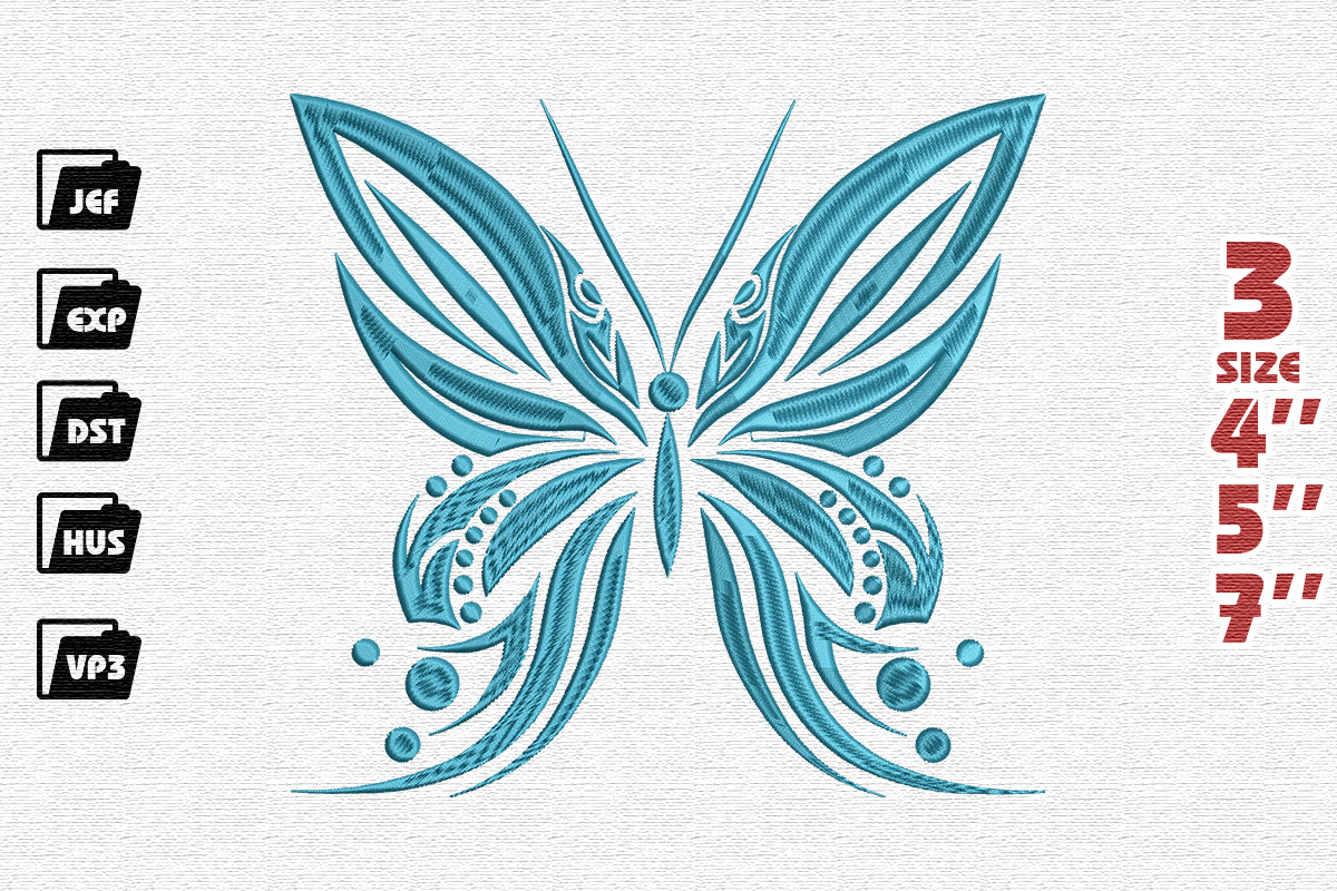 Tribal Butterfly Embroidery