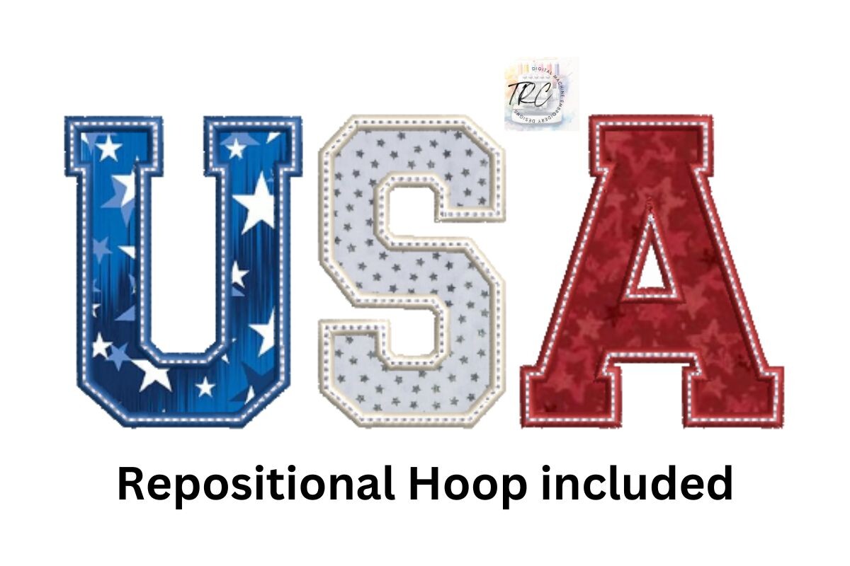 USA Applique Embroidery Design