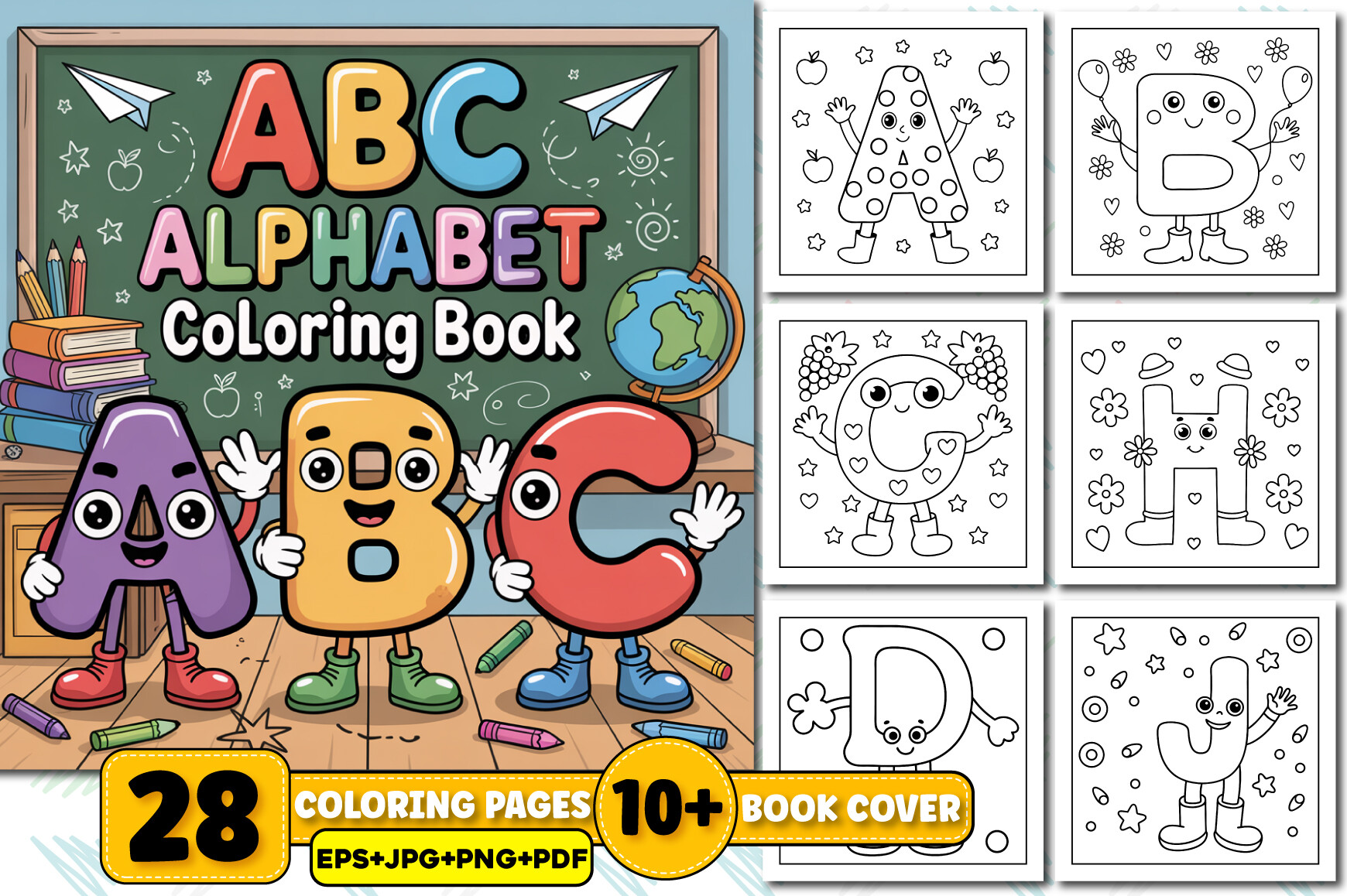 ABC Alphabet Coloring Book for Kids