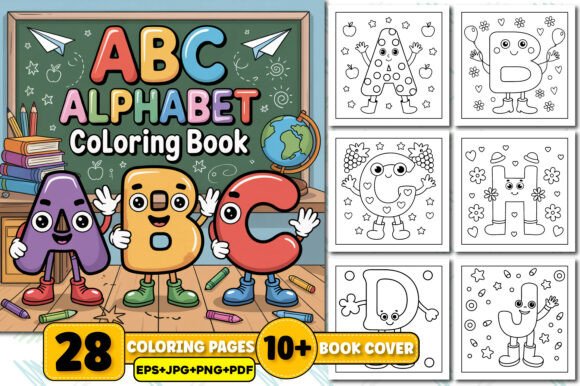 Preview of ABC Alphabet Coloring Book for Kids coloring pages for kids