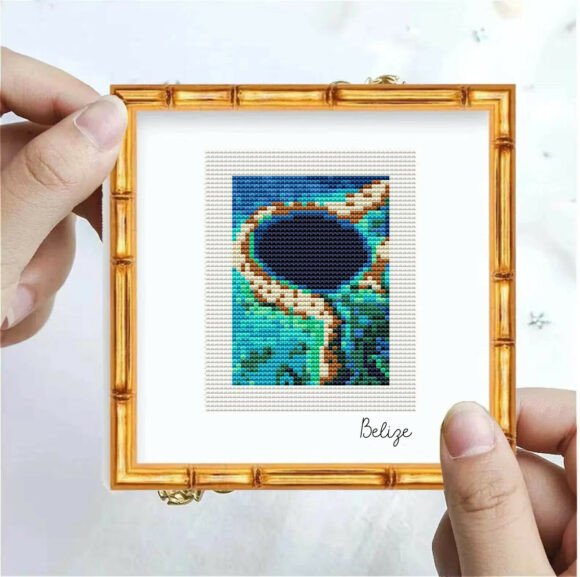 Belize Blue Hole Cross Stitch Pattern
