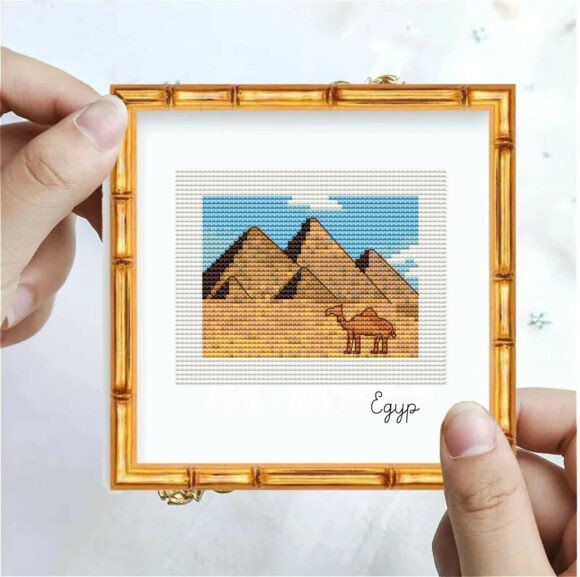 Egypt Pyramids Cross Stitch Pattern Art