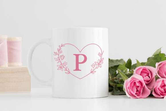 Floral Heart Monogram Font - Preview 5