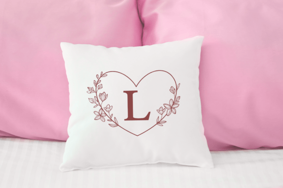 Floral Heart Monogram Font - Preview 6