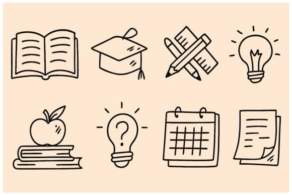 Minimalist Education Icon Set Graphic by muhammadimu2322 · Creative Fabrica
