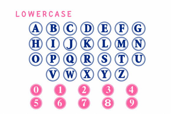 Monogram Sticker Family Font PNG with transparent background - Preview 2