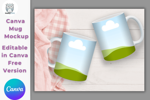 Mug Mockup - Easy Canva Mockup Illustration Tasses et Mugs Par HootyOwl