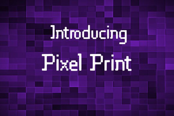 Pixel Print Font PNG with transparent background - Preview 1