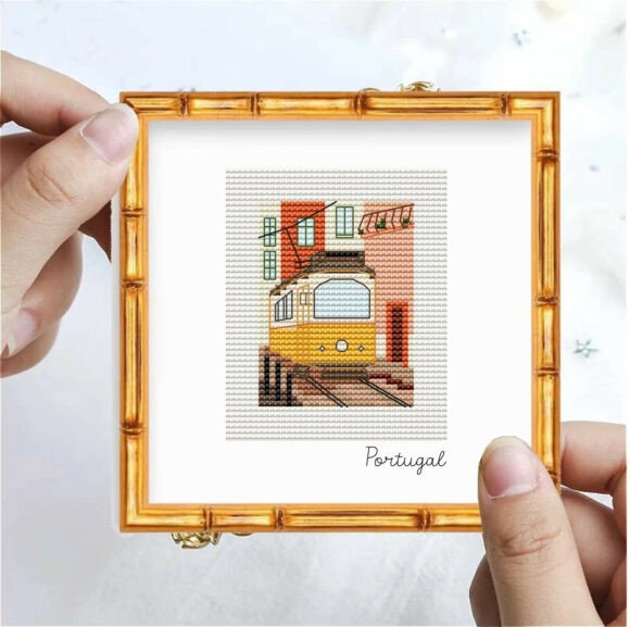 Portugal Tram Cross Stitch Pattern