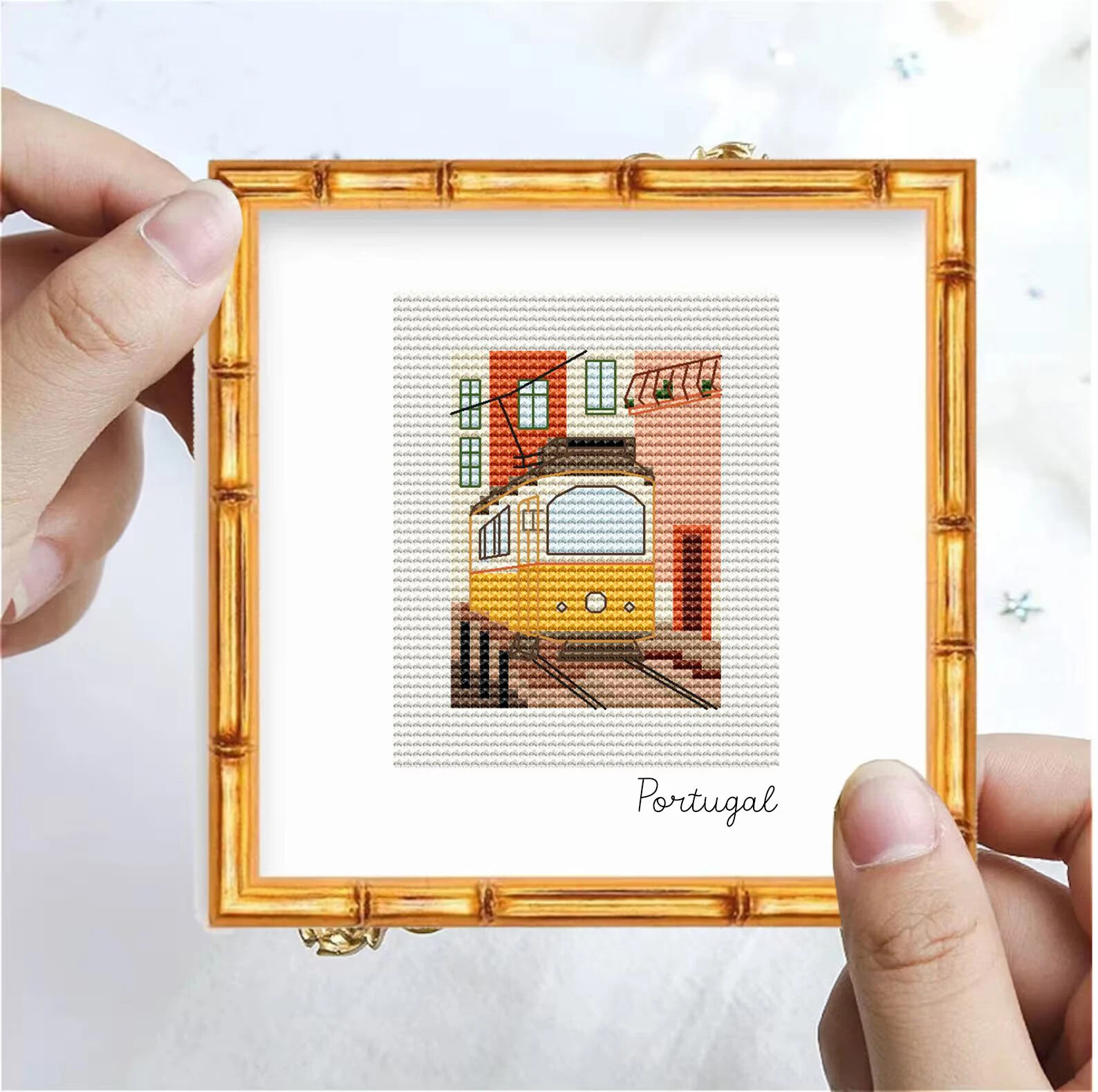 Portugal Tram Cross Stitch Pattern