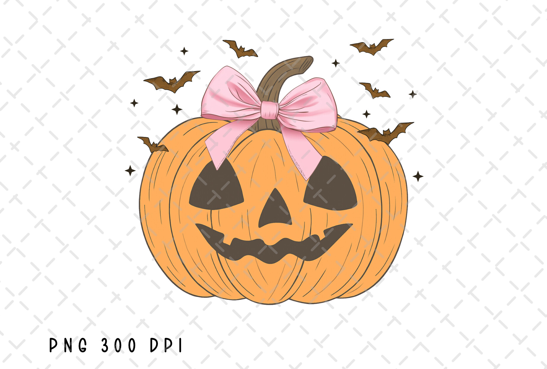 Pumpkin Pink Coquette Bow Halloween PNG Graphic by Flora Co Studio ...