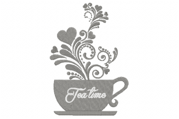 Tea Time Embroidery Design