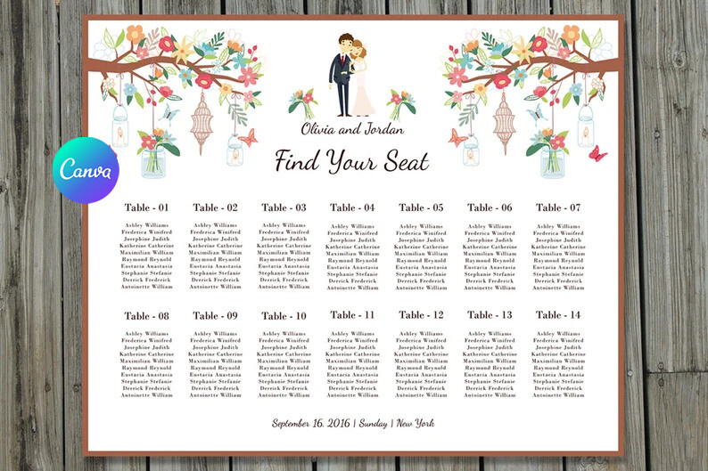 Wedding Seating Chart Template