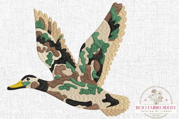 Camo Duck in Flight