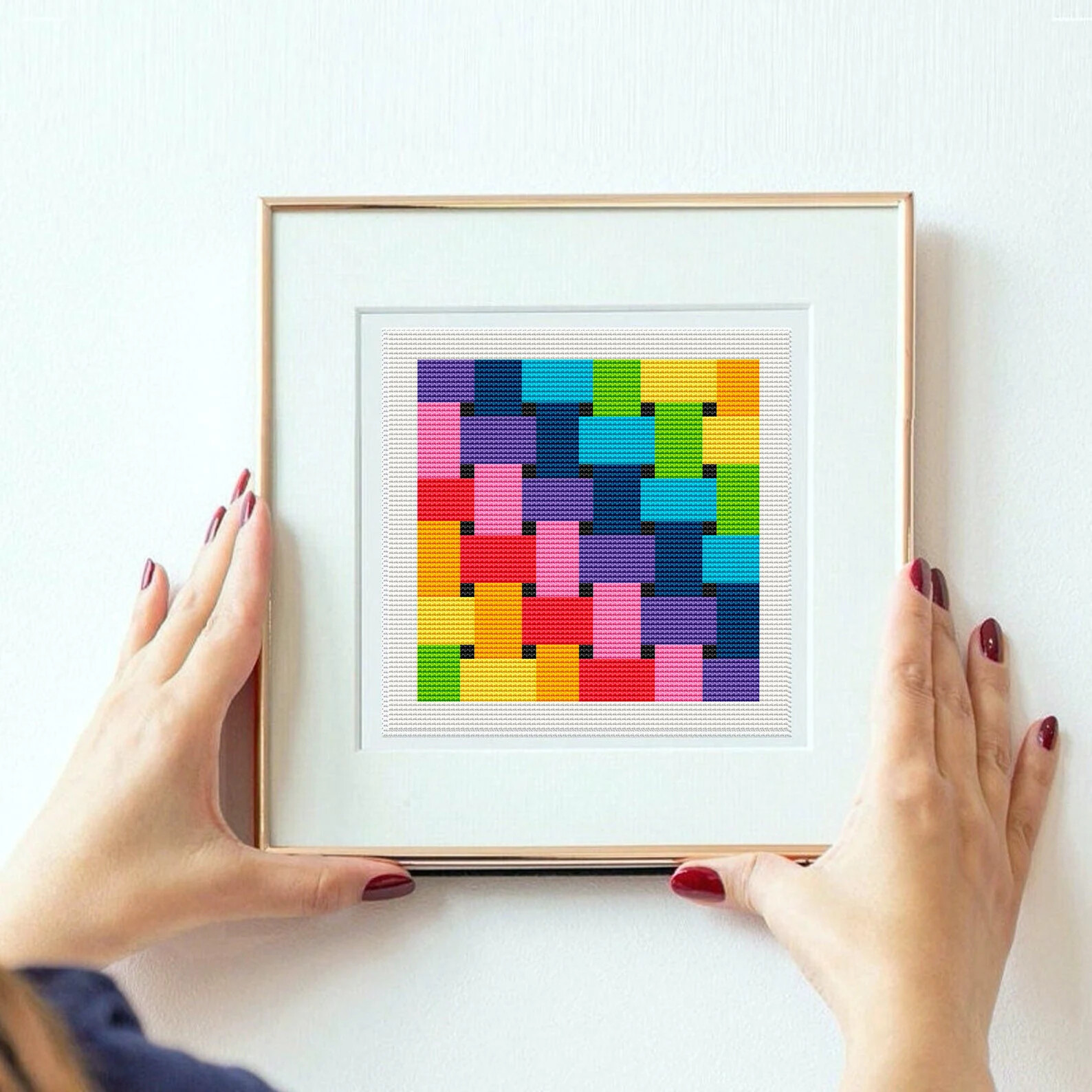Colorful Geometric Mesh Stitch Pattern