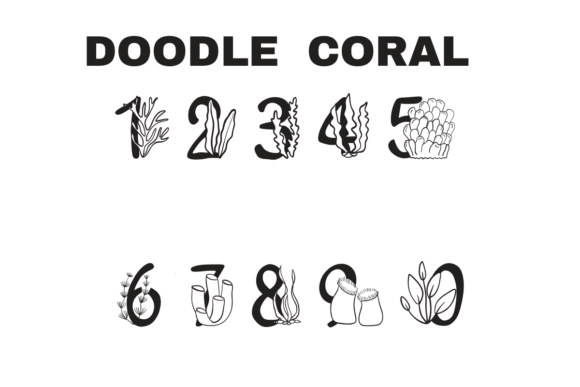 Doodle Coral Font PNG with transparent background - Preview 3