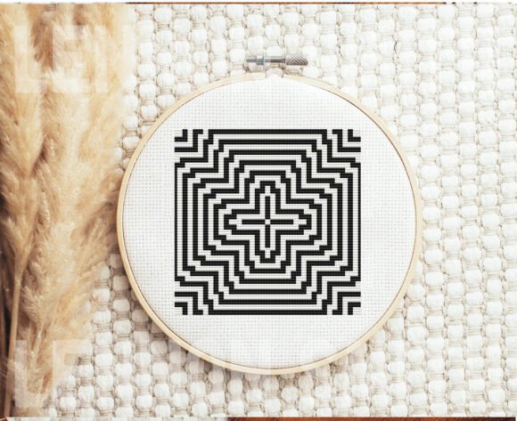 Dynamic Black & White Geometric Stitch