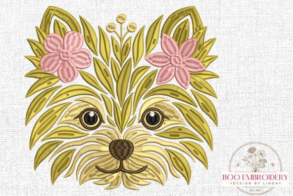 Floral Yorkie Dog