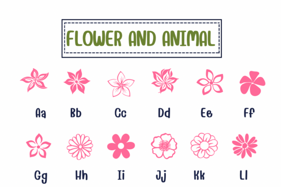 Flower and Animal Font - Preview 1