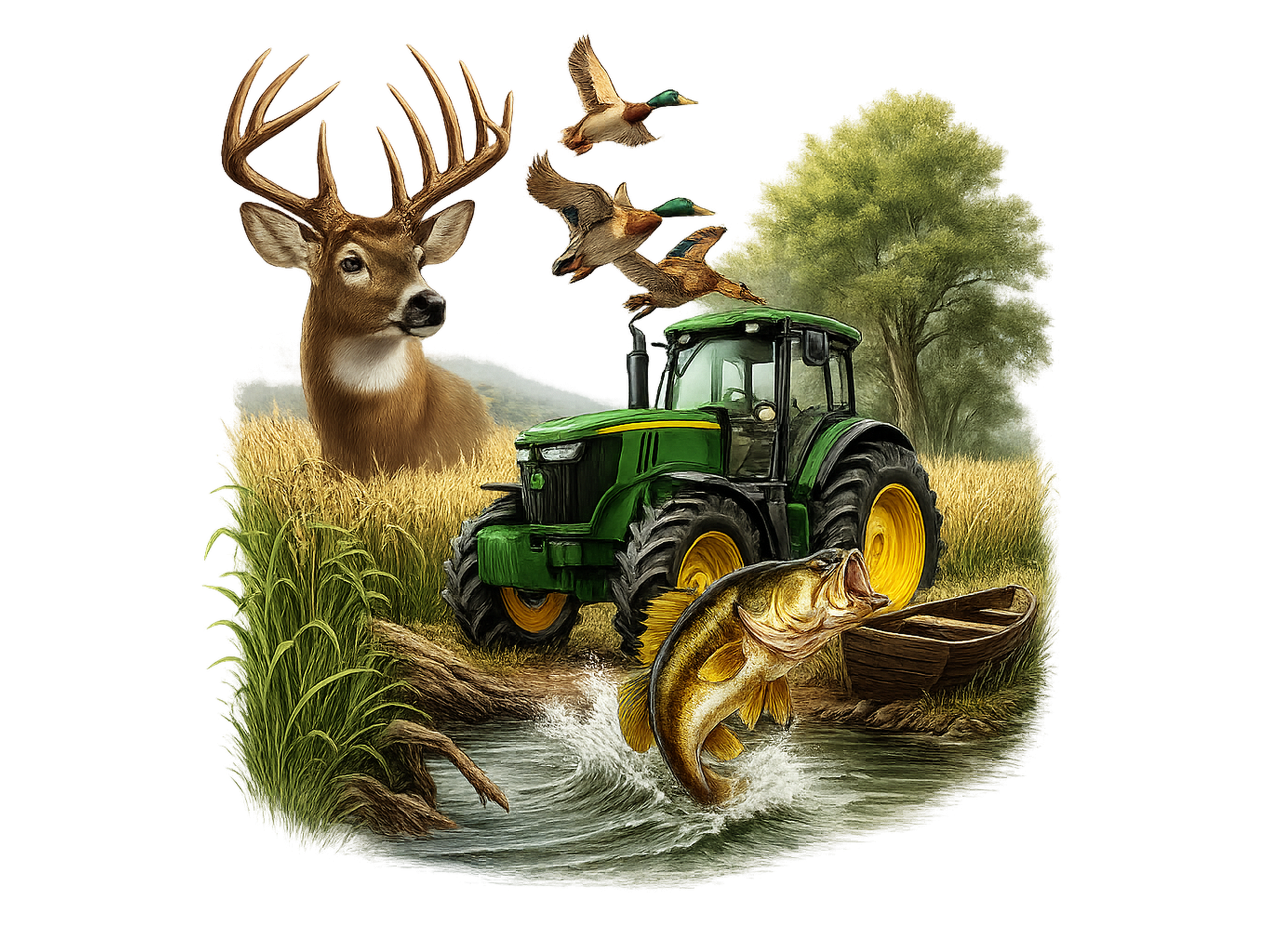 Hunting Fishing Farming Sublimation Png