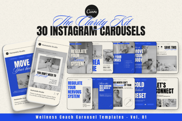 Preview of Instagram Carousel Templates-Clarity social media template