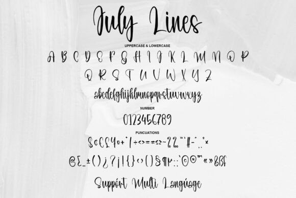 July Lines Font PNG with transparent background - Preview 5