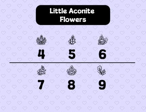 Little Aconite Flowers Font PNG with transparent background - Preview 3