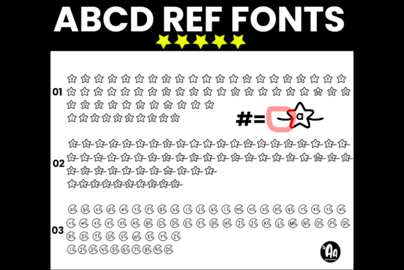 Moon and Stars Font PNG with transparent background - Preview 1