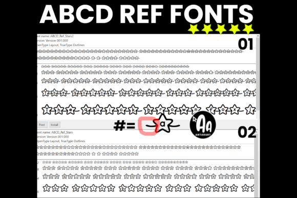 Moon and Stars Font PNG with transparent background - Preview 2
