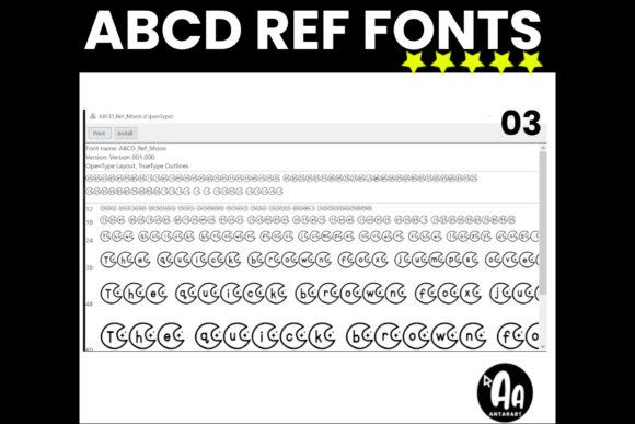 Moon and Stars Font PNG with transparent background - Preview 3