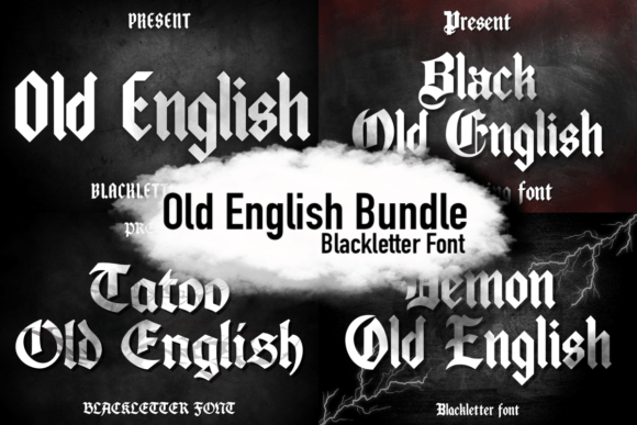 Preview specimen of Old English Bundle blackletter font