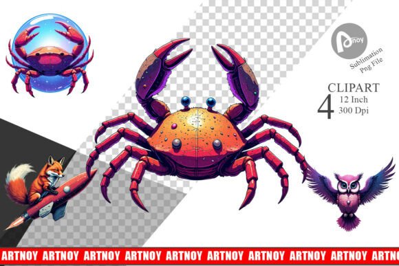 Retro Space Creatures Clipart