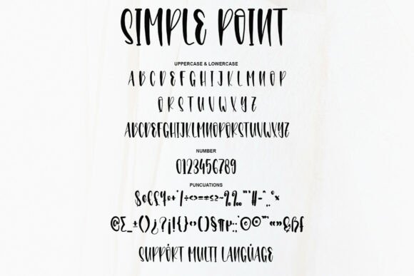 Simple Point Font PNG with transparent background - Preview 5