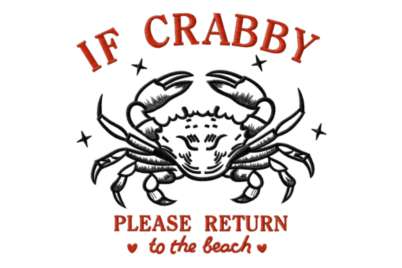Beach Crab Embroidery Design Beach & Nautical Embroidery Design By Stitched Dreams