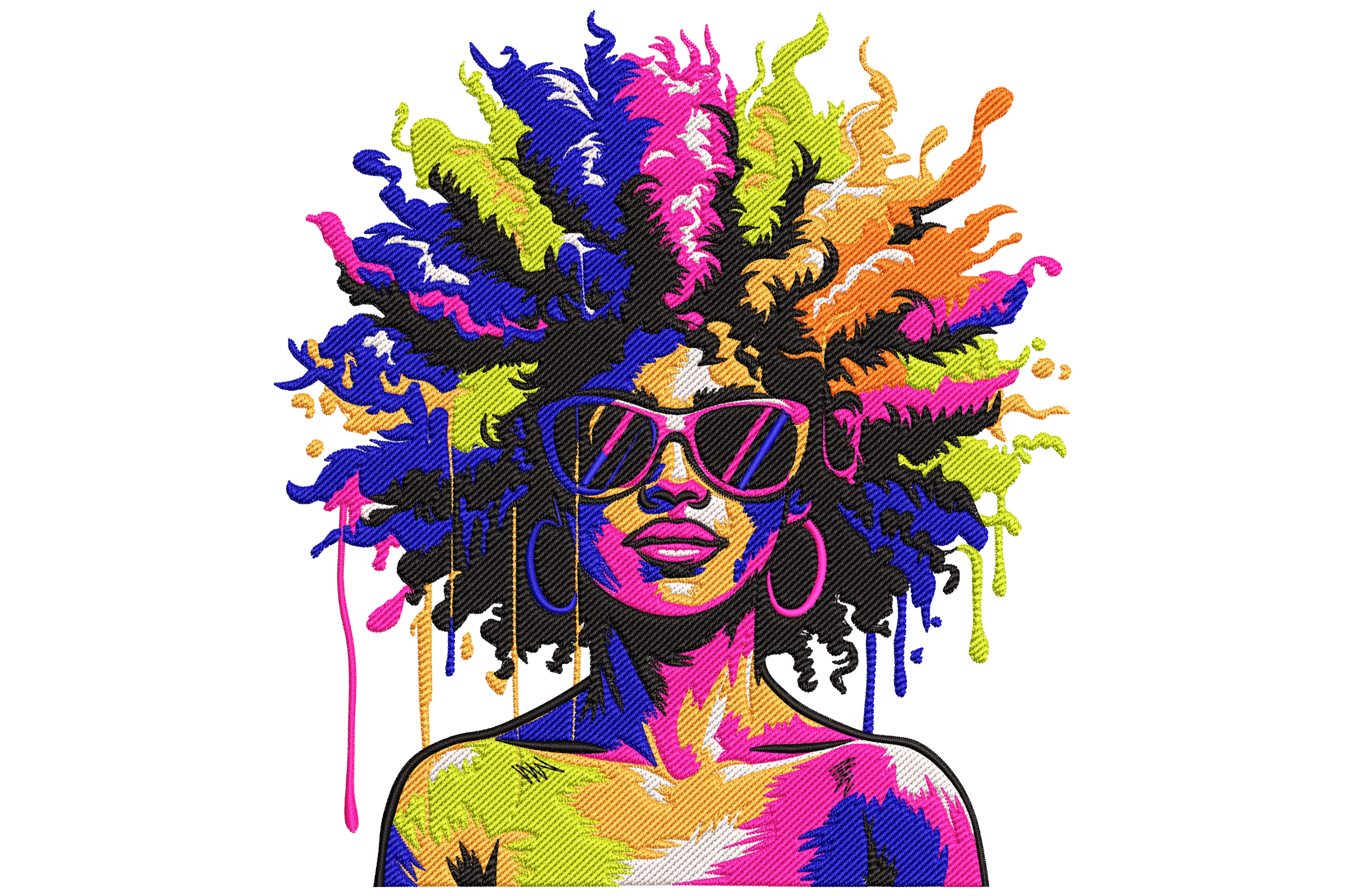 Color Splash Afro Woman · Creative Fabrica