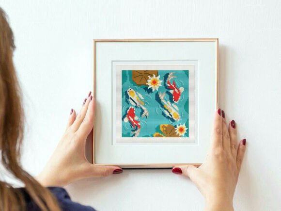 Colorful Koi Fish Cross Stitch Pattern