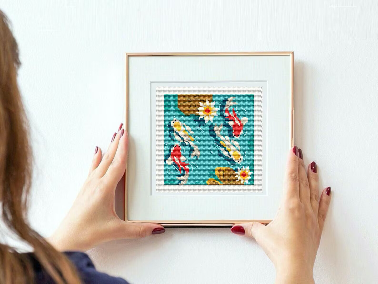 Colorful Koi Fish Cross Stitch Pattern