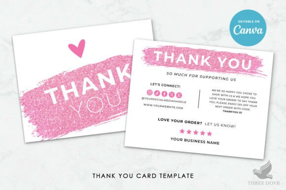 Editable Business Thank You Card