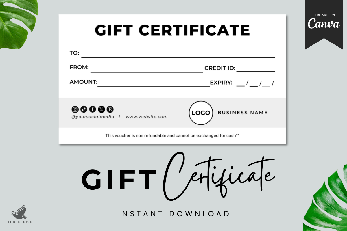 Editable Gift Certificate Template