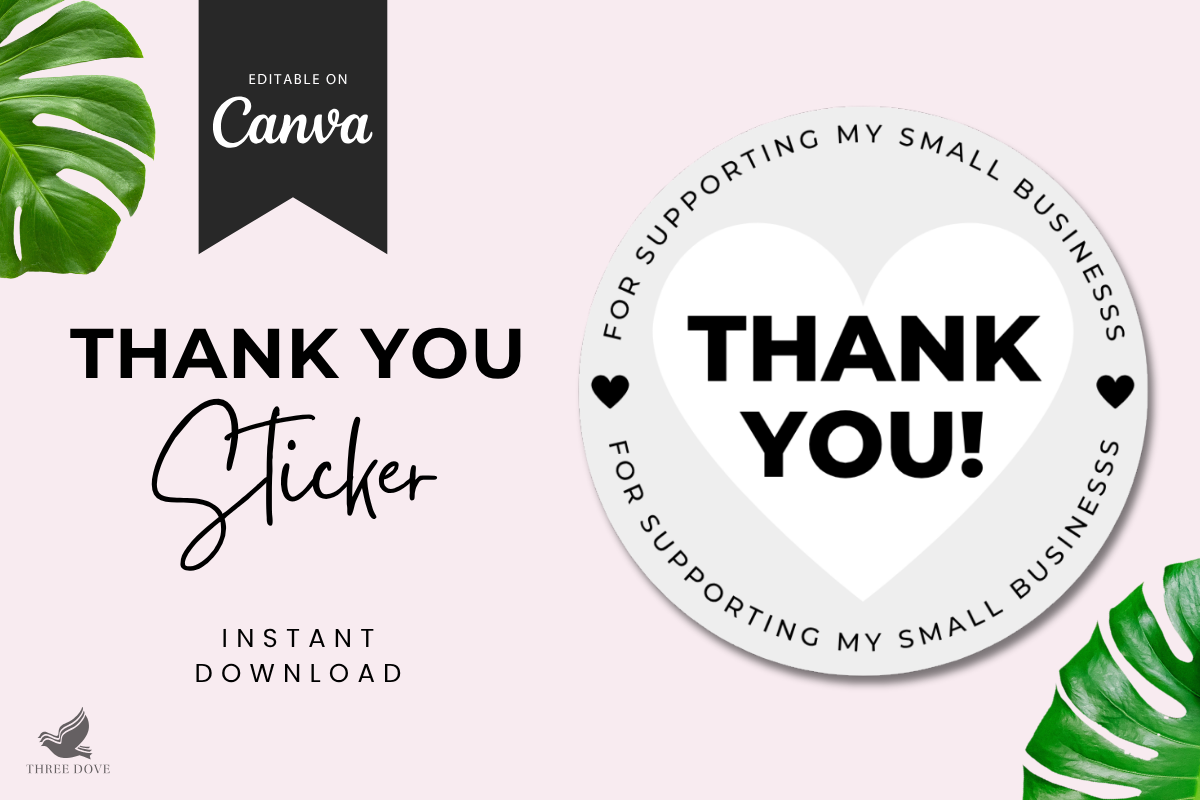 Editable Thank You Sticker Template