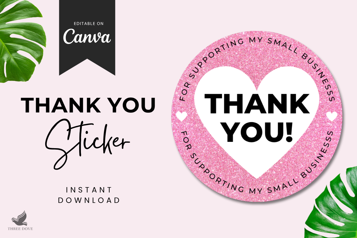 Editable Thank You Sticker Template