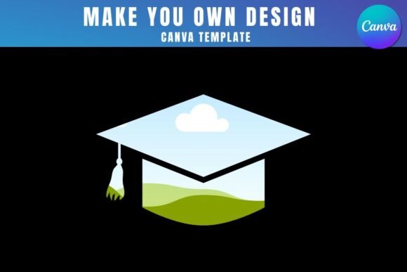 Grad Cap Canva Frame Template Design