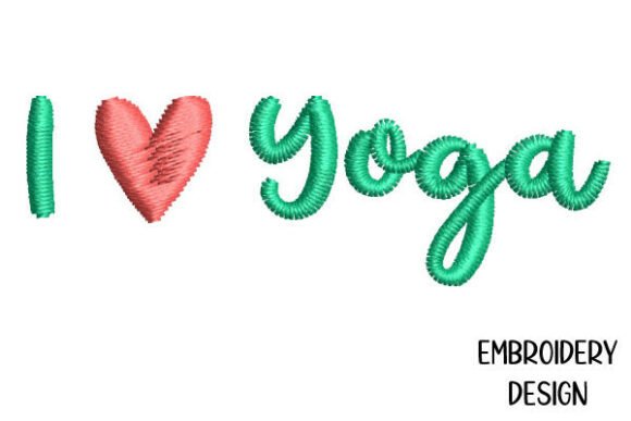I Love Yoga Lettering 2 Sizes