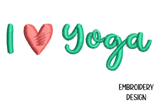 I Love Yoga Lettering 2 Sizes