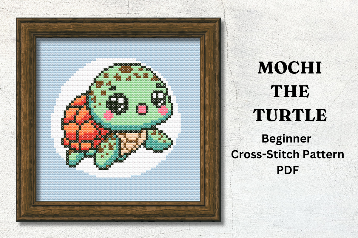 Kawaii Turtle Cross Stitch Pattern