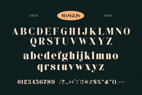 Manglis Font PNG with transparent background - Preview 1