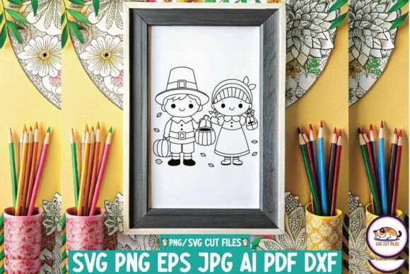 Pilgrim Coloring Book Pages for Kids
