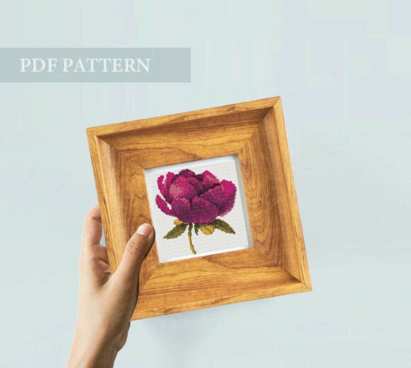 Purple Flower Cross Stitch Pattern PDF